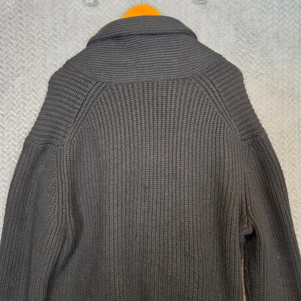 Banana Republic Mens XL Black Ribbed Shawl Collar Button Cardigan Sweater